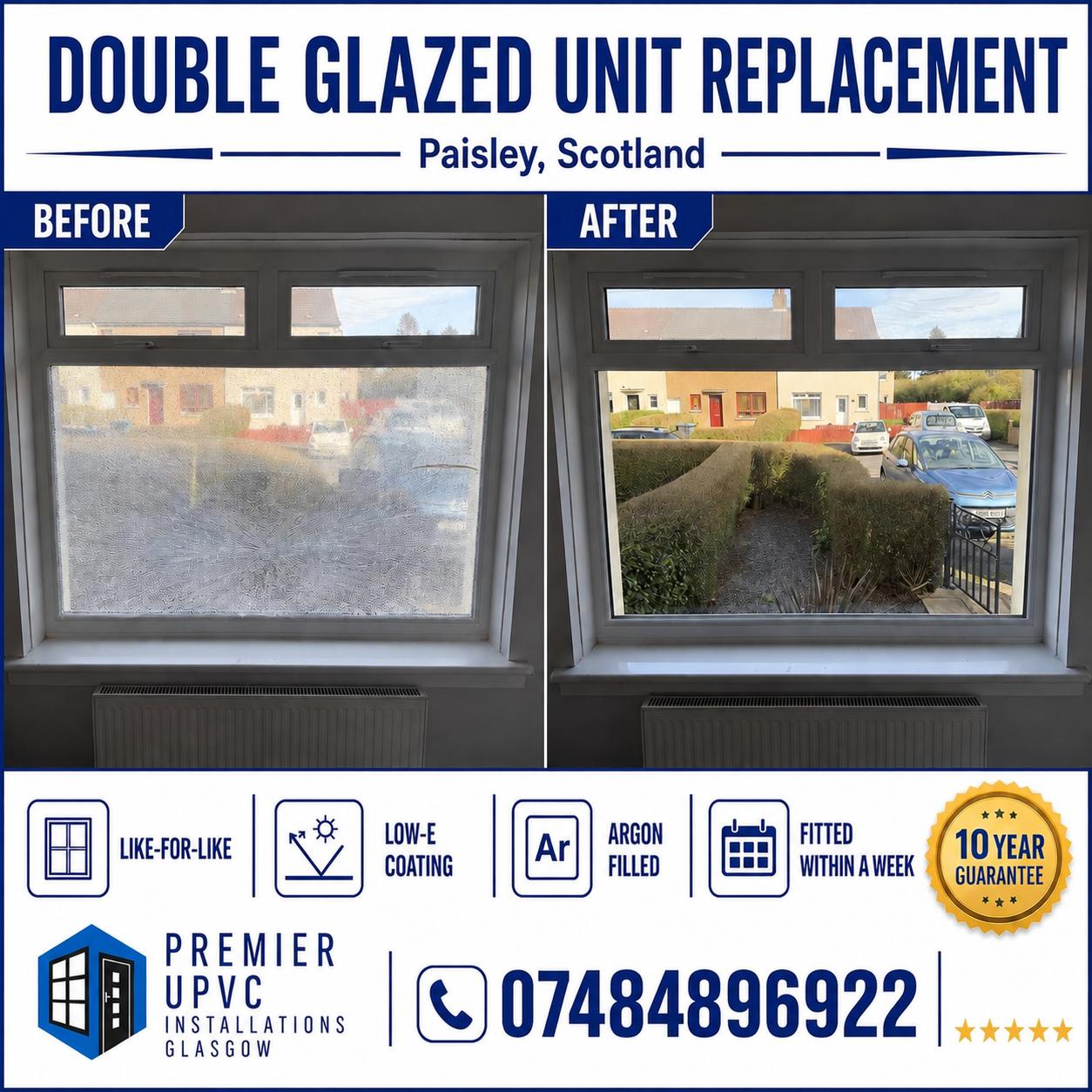 Double glazed sealed unit replacement in Paisley